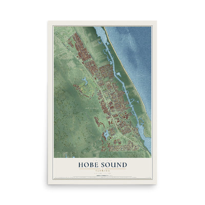 Hobe Sound, Florida map print, 12" x 18" Archival Matte Print mockup