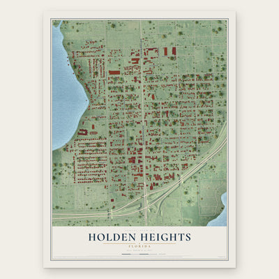 Holden Heights, Florida map print, the full design