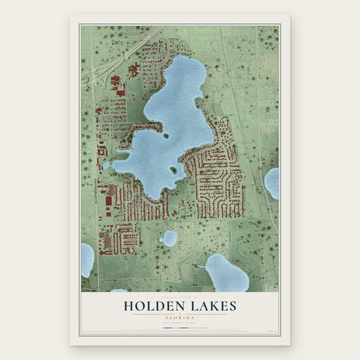 Holden Lakes, Florida map print, the full design