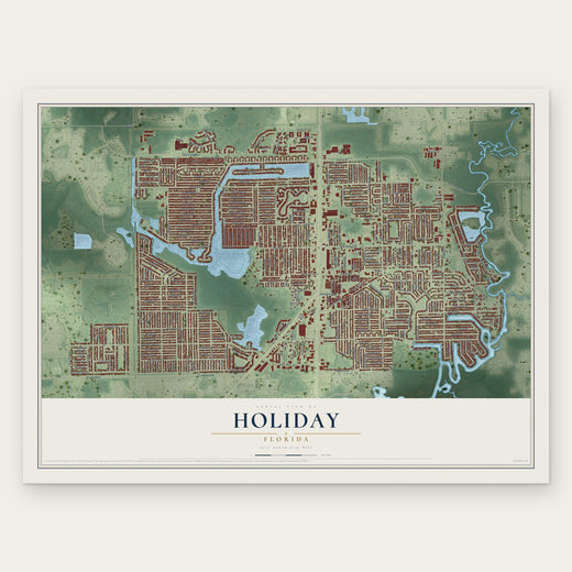 Holiday, Florida map print, the full design