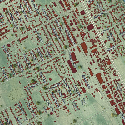 Close-up 1 of the Holly Hill, Florida map artwork