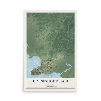 Horseshoe Beach, Florida map print, 12" x 18" Archival Matte Print mockup