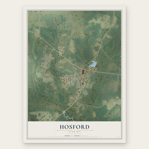 Hosford, Florida map print, the full design