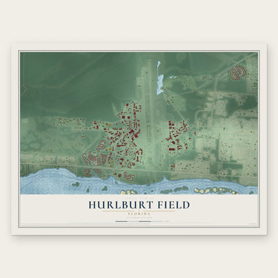 Hurlburt Field, Florida map print, the full design