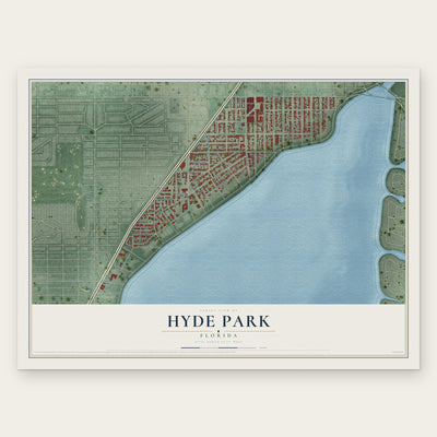 Hyde Park, Florida map print, the full design