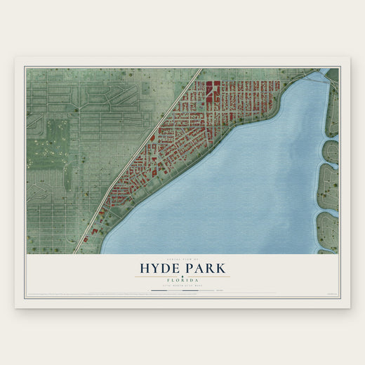 Hyde Park, Florida map print, the full design