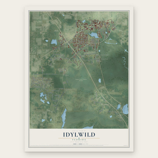 Idylwild, Florida map print, the full design