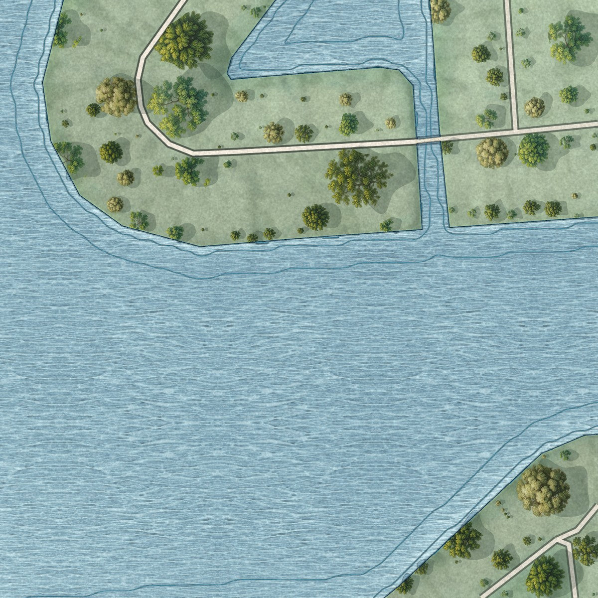 Close-up 2 of the Indian Creek, Florida map artwork