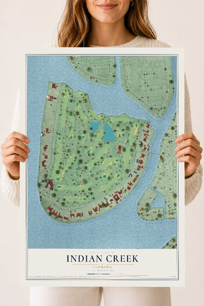 Indian Creek, Florida map print, 18" x 24" Archival Matte Print mockup