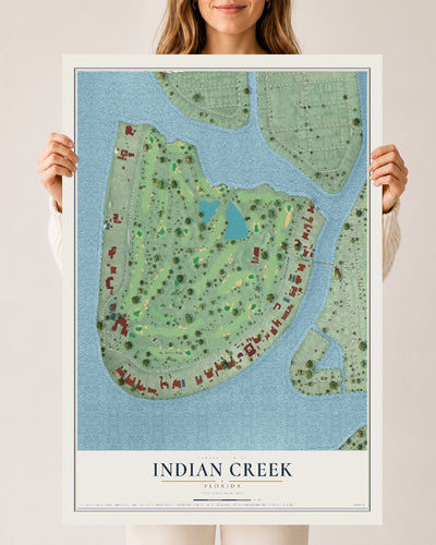 Indian Creek, Florida map print, 24" x 36" Archival Matte Print mockup