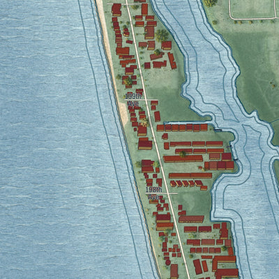 Close-up 2 of the Indian Shores, Florida map artwork