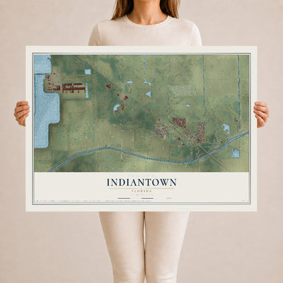 Indiantown, Florida map print, 24" x 36" Archival Matte Print mockup
