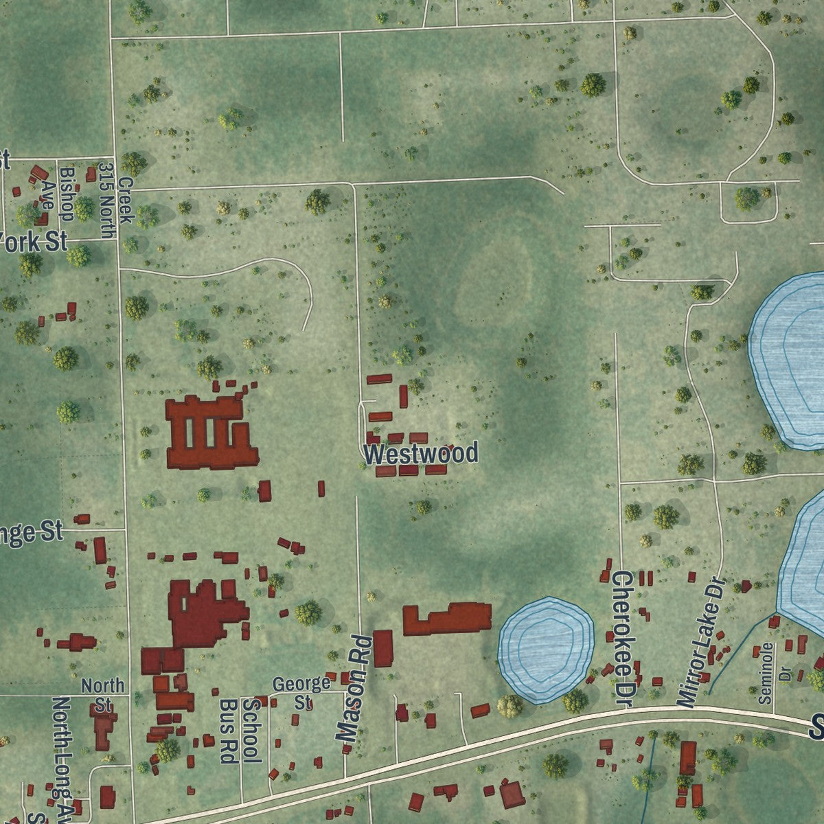 Close-up 2 of the Interlachen, Florida map artwork