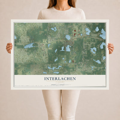 Interlachen, Florida map print, 24" x 36" Archival Matte Print mockup