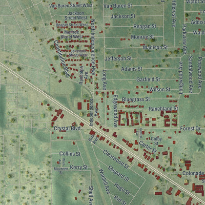 Close-up 2 of the Inverness, Florida map artwork