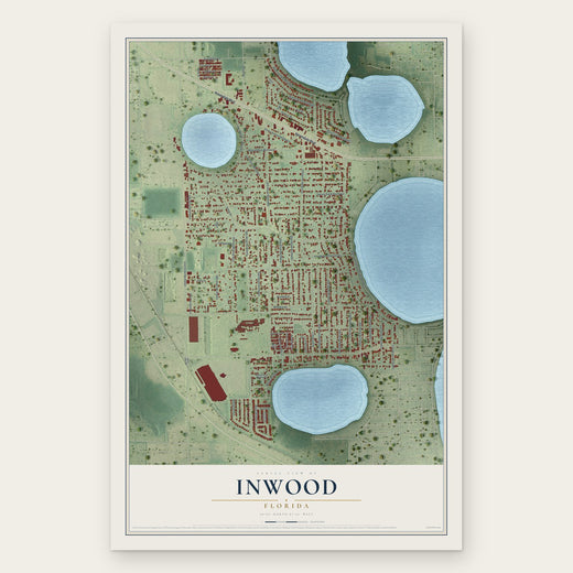 Inwood, Florida map print, the full design
