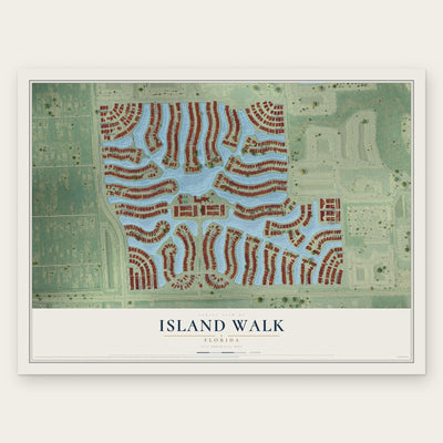 Island Walk, Florida map print, the full design
