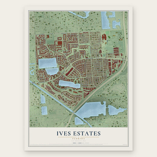 Ives Estates, Florida map print, the full design