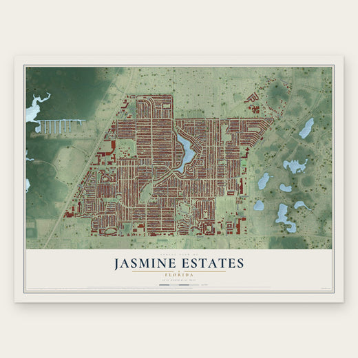 Jasmine Estates, Florida map print, the full design