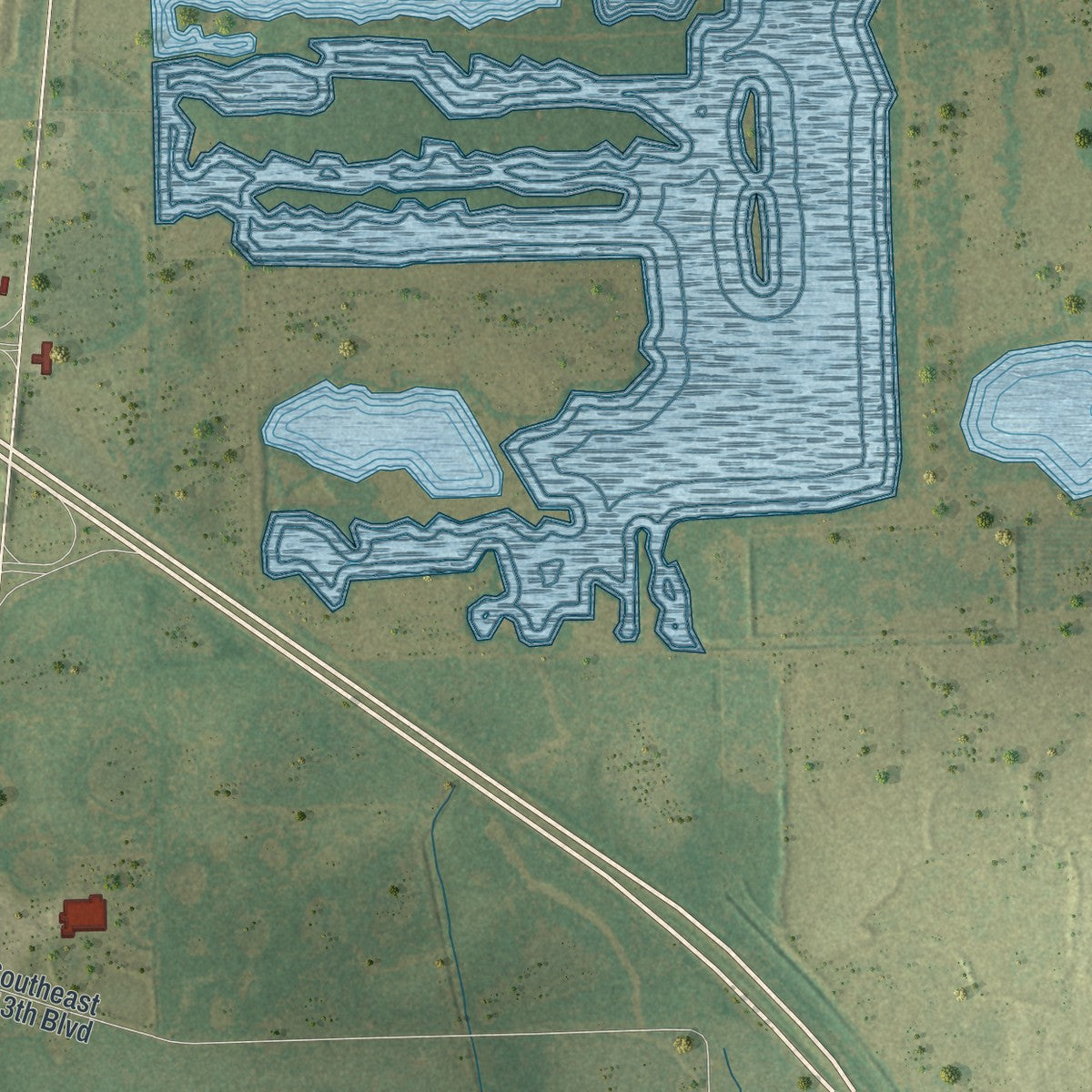 Close-up 2 of the Jasper, Florida map artwork