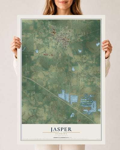 Jasper, Florida map print, 24" x 36" Archival Matte Print mockup