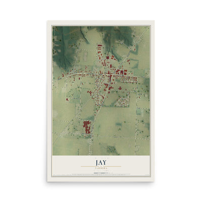 Jay, Florida map print, 12" x 18" Archival Matte Print mockup