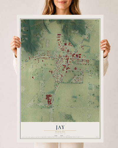 Jay, Florida map print, 24" x 36" Archival Matte Print mockup