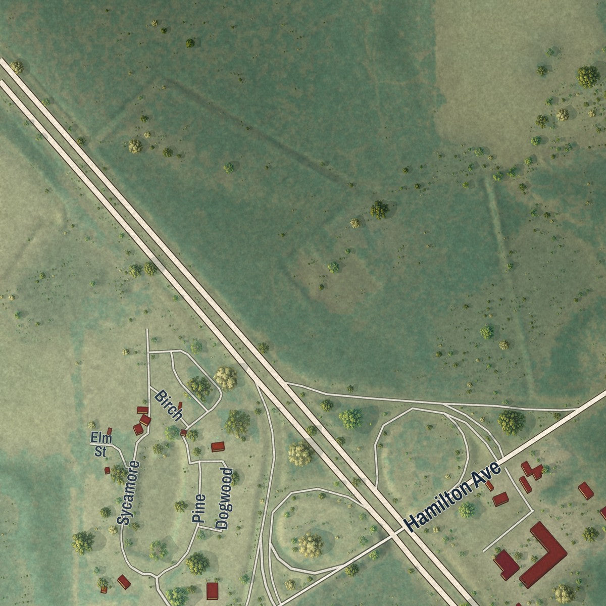 Close-up 2 of the Jennings, Florida map artwork