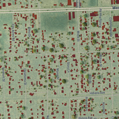 Close-up of the map of June Park, Florida print showing street and building detail