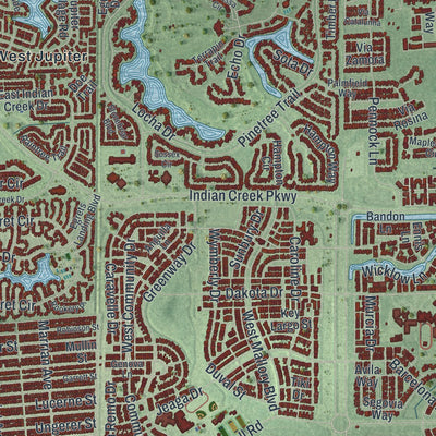 Close-up 1 of the Jupiter, Florida map artwork