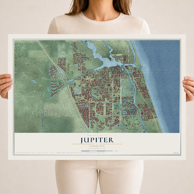 Jupiter, Florida map print, 18" x 24" Archival Matte Print mockup