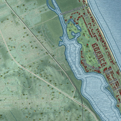 Close-up 1 of the Jupiter Island, Florida map artwork