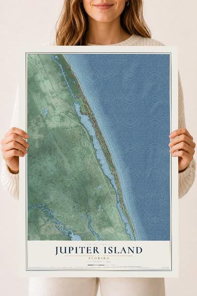 Jupiter Island, Florida map print, 18" x 24" Archival Matte Print mockup