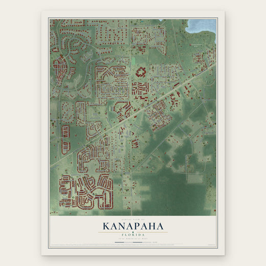 Kanapaha, Florida map print, the full design