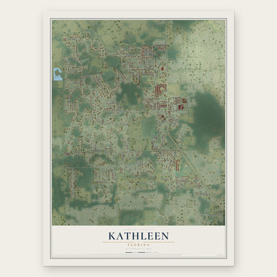Kathleen, Florida map print, the full design