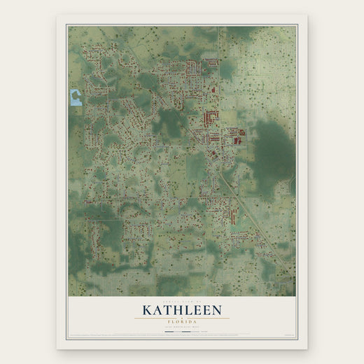 Kathleen, Florida map print, the full design