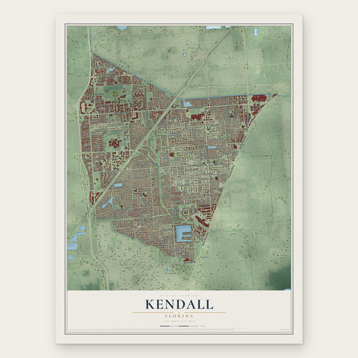Kendall, Florida map print, the full design