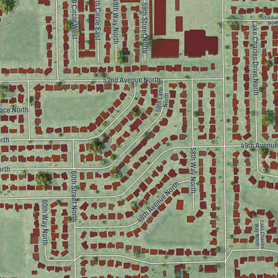 Close-up 1 of the Kenneth City, Florida map artwork