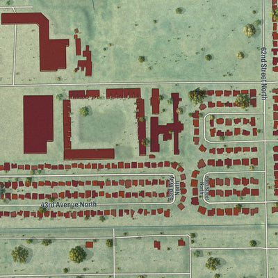 Close-up 2 of the Kenneth City, Florida map artwork