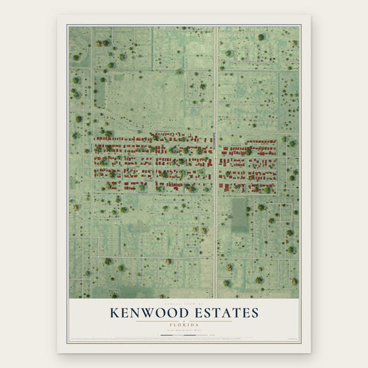 Kenwood Estates, Florida map print, the full design