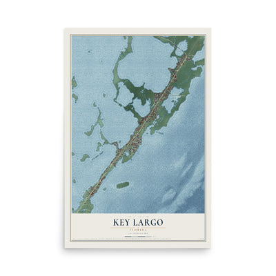 Key Largo, Florida map print, 12" x 18" Archival Matte Print mockup