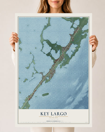 Key Largo, Florida map print, 24" x 36" Archival Matte Print mockup