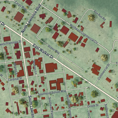 Close-up 1 of the Keystone Heights, Florida map artwork