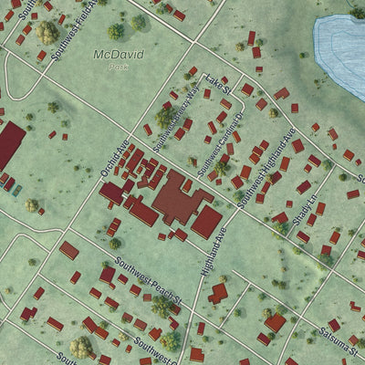 Close-up 2 of the Keystone Heights, Florida map artwork