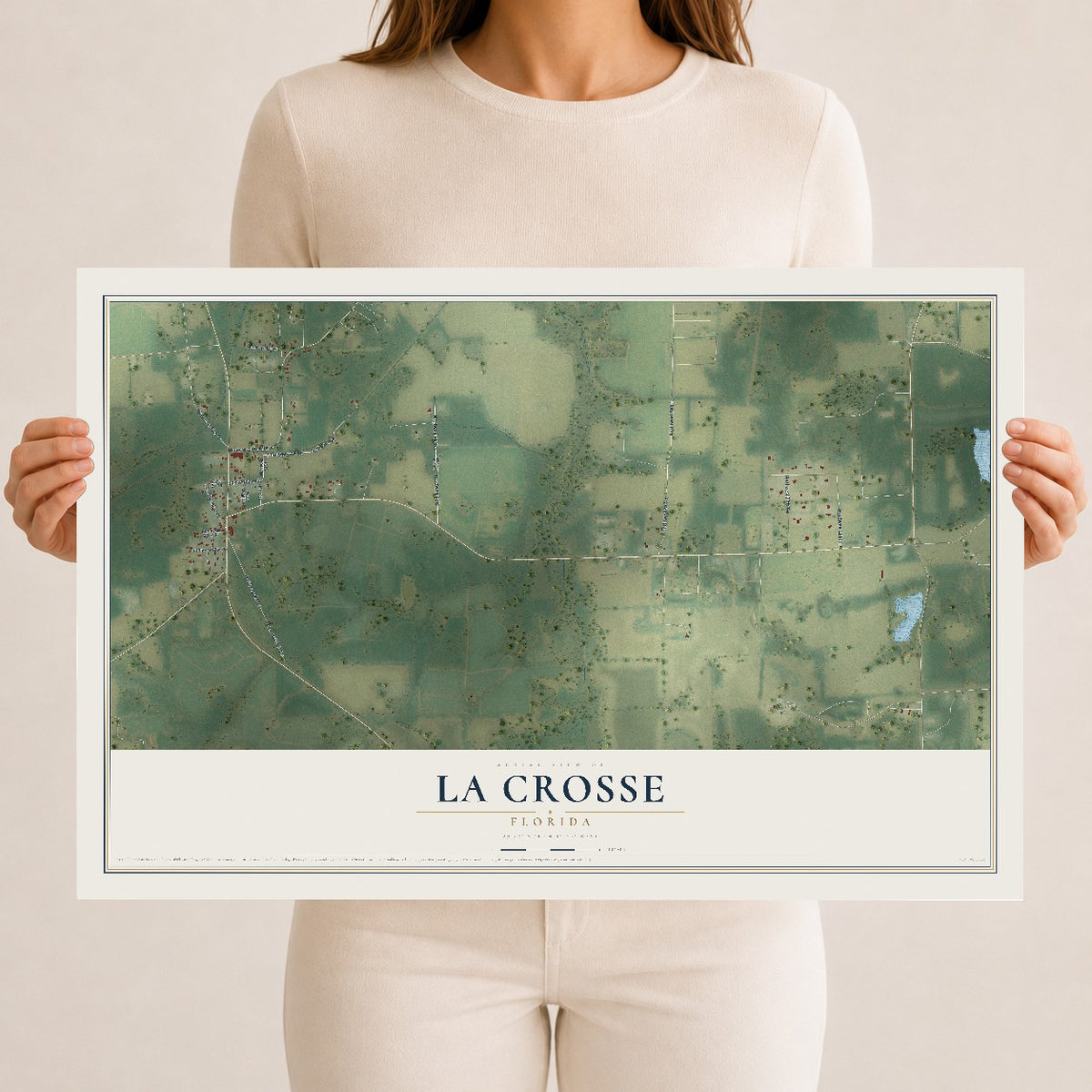 La Crosse, Florida map print, 12" x 18" Archival Matte Print mockup