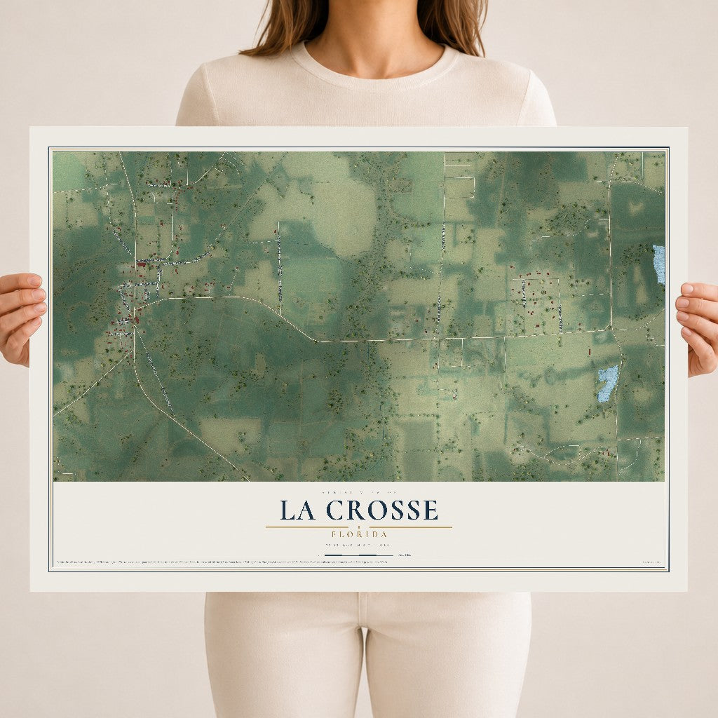 La Crosse, Florida map print, 18" x 24" Archival Matte Print mockup