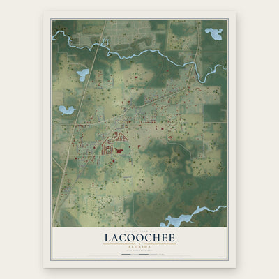 Lacoochee, Florida map print, the full design