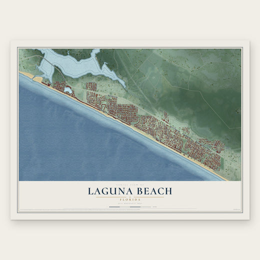 Laguna Beach, Florida map print, the full design