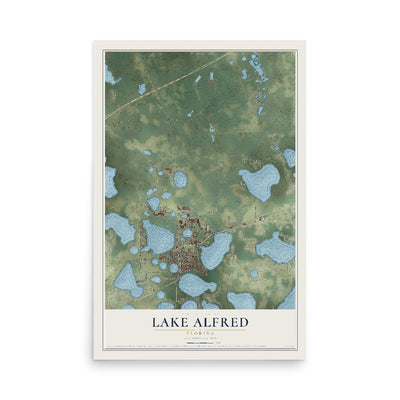 Lake Alfred, Florida map print, 12" x 18" Archival Matte Print mockup