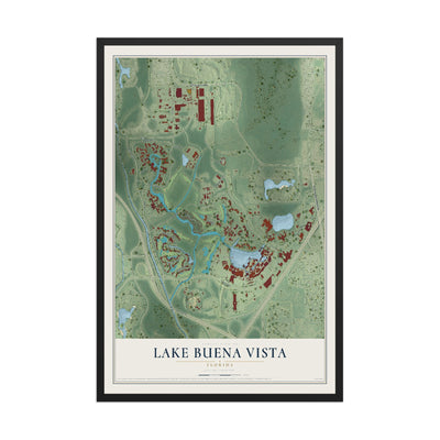 Lake Buena Vista, Florida map print, 12" x 18" W/ Black Ayous Wood Frame mockup
